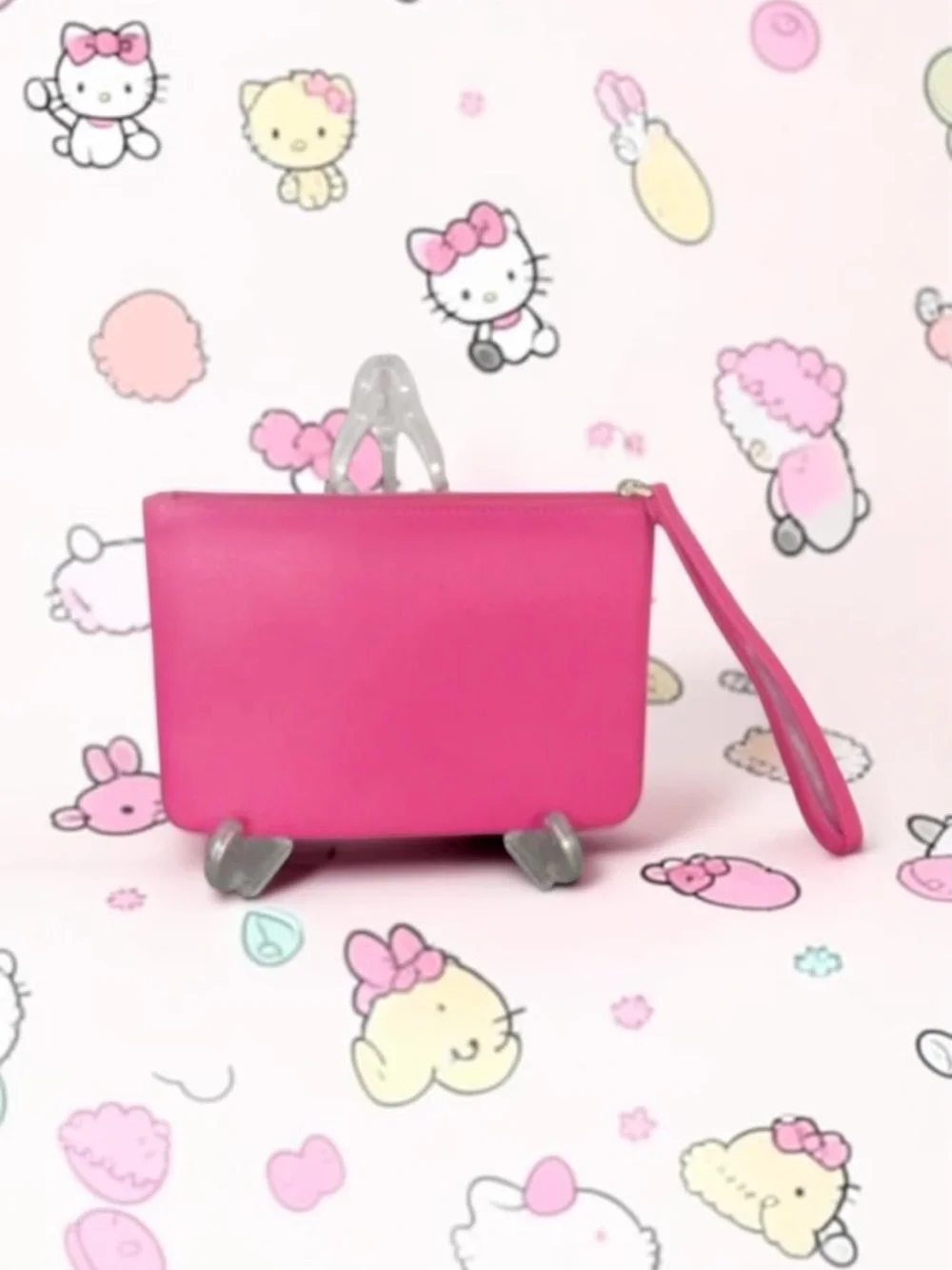 Kate Spade New York Hot Pink Saffiano Leather Zip Wristlet